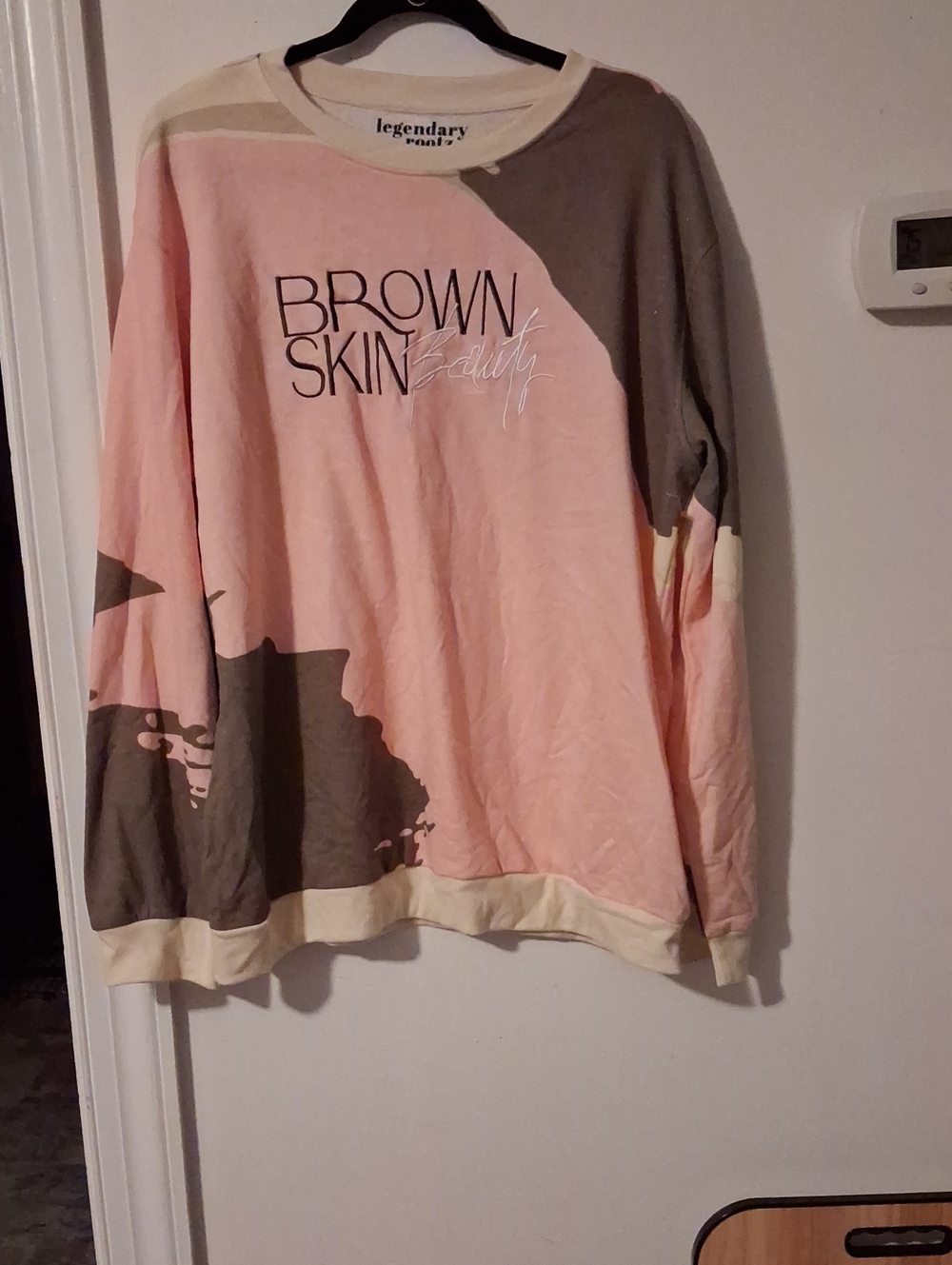Legendary Roots Pink & Brown 'Brown Skin' Graphic Crewneck Sweatshirt